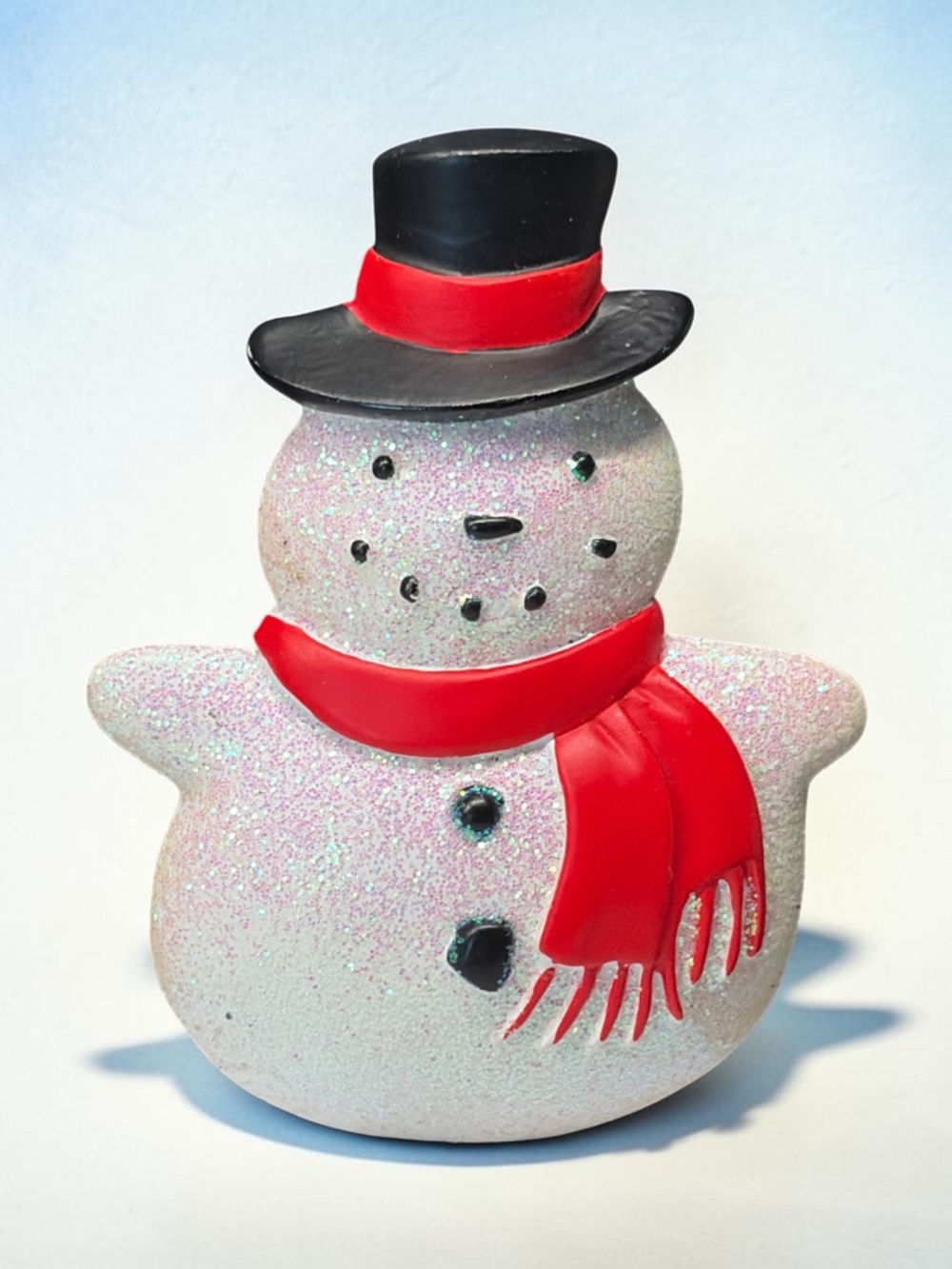 Vintage 1990s Hallmark Iridescent Glitter Snowman Brooch/Pin